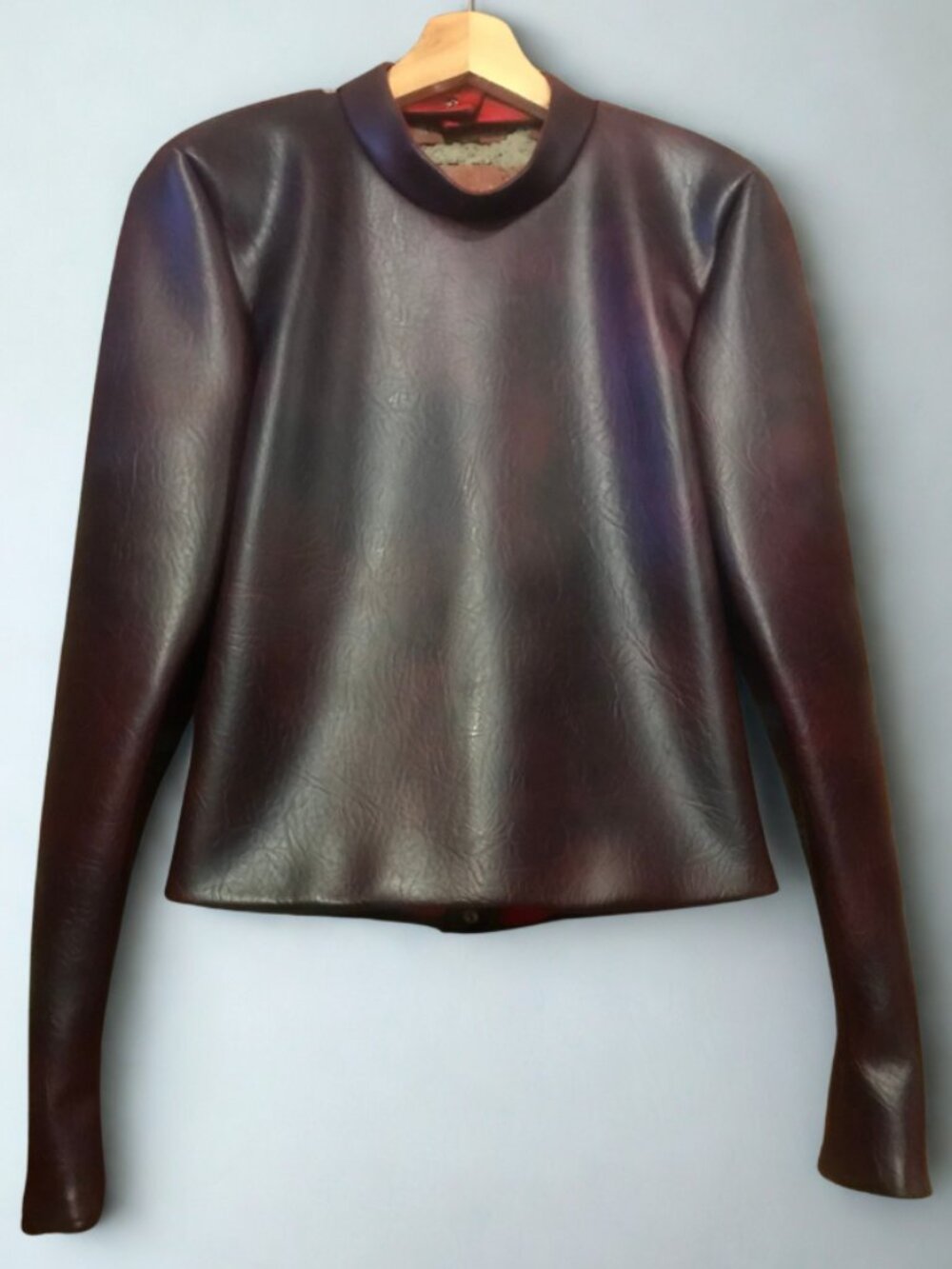 Jaqkodi Dark Brown Leather Long Sleeve Top